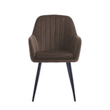 Chaise de salle à manger Lavinia - Velours marron