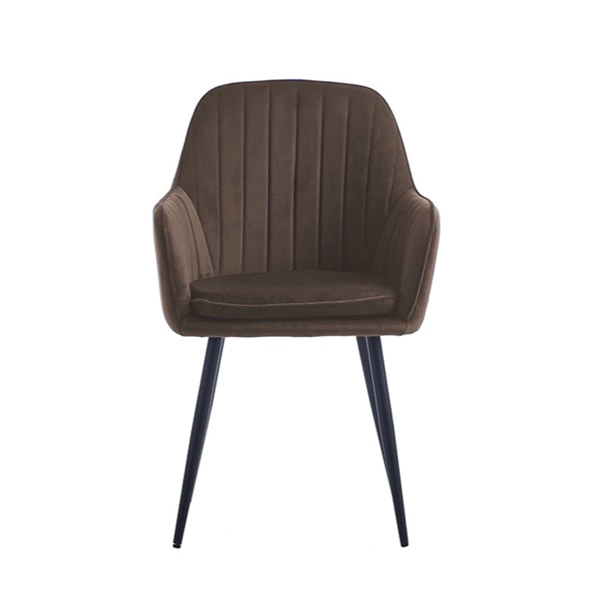 Chaise de salle à manger Lavinia - Velours marron