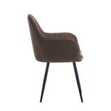 Chaise de salle à manger Lavinia - Velours marron