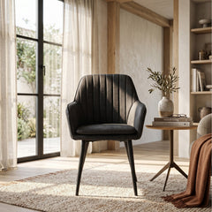 Lavinia Eetkamerstoel - Antraciet Microfiber