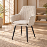 Lavinia Eetkamerstoel - Beige Chenille