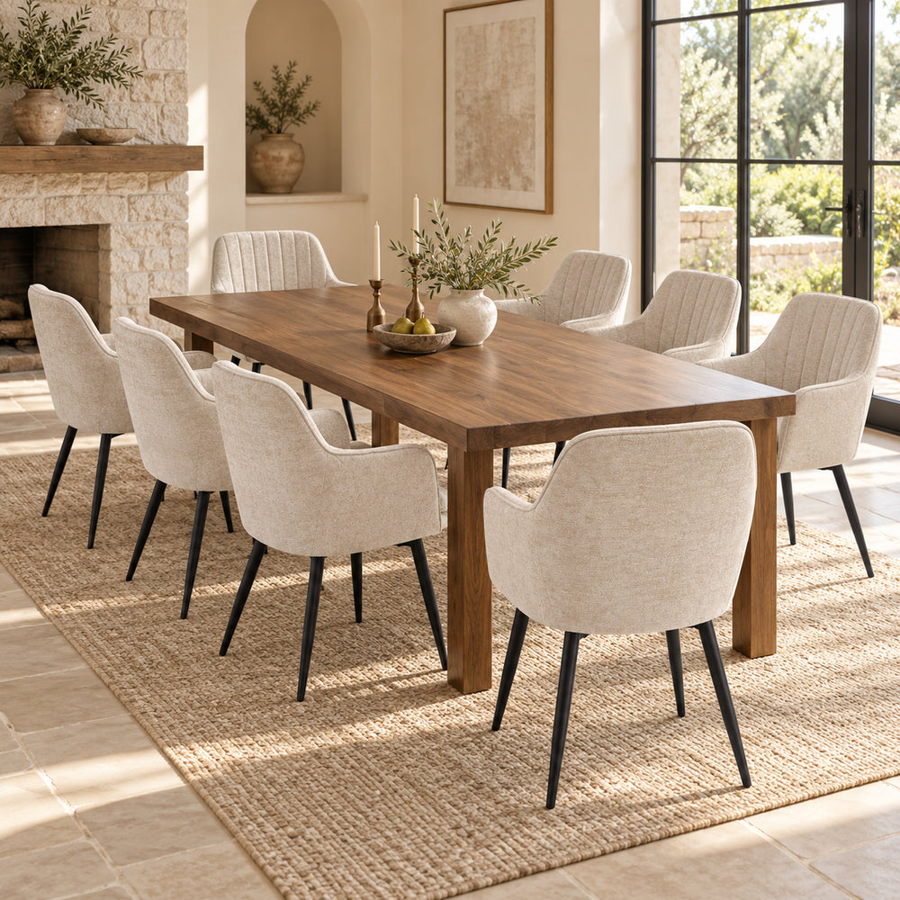 Lavinia Eetkamerstoel - Beige Chenille