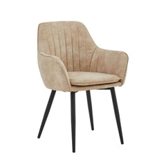 Chaise de salle à manger Lavinia - Beige Microfibre
