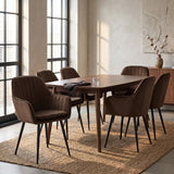 Chaise de salle à manger Lavinia - Velours marron