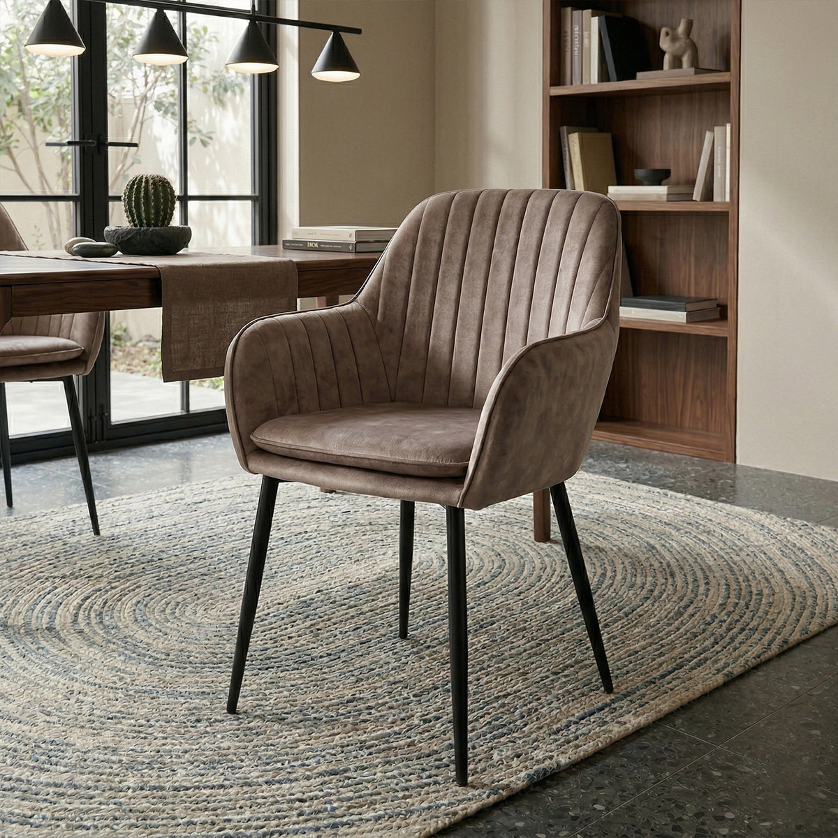 Chaise de salle à manger Lavinia - Velours Champagne Adore