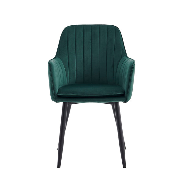 Chaise de salle à manger Lavinia - Velours vert