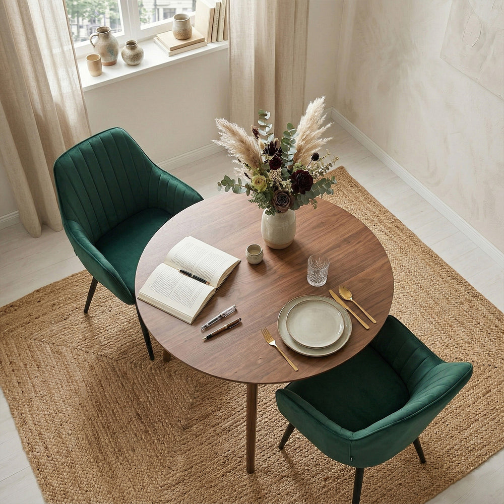 Chaise de salle à manger Lavinia - Velours vert