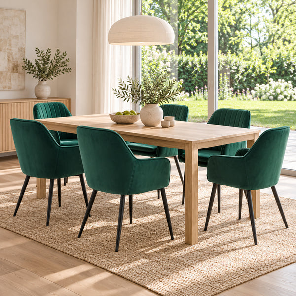 Chaise de salle à manger Lavinia - Velours vert