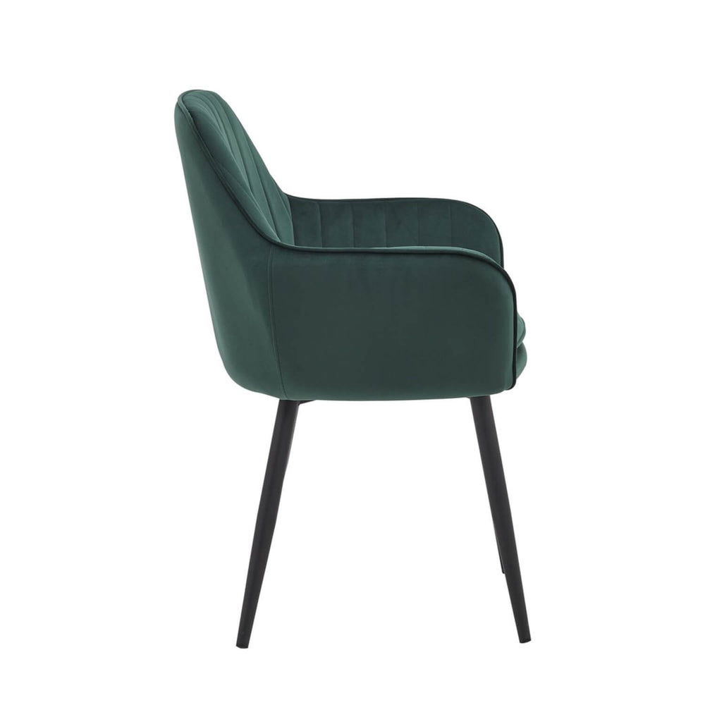 Chaise de salle à manger Lavinia - Velours vert