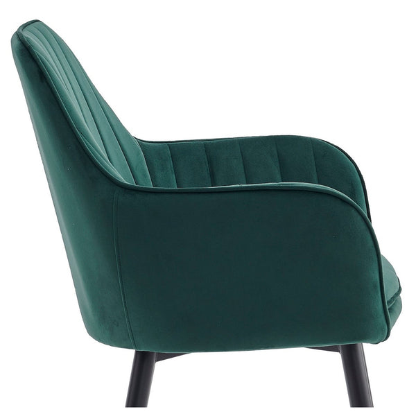 Chaise de salle à manger Lavinia - Velours vert