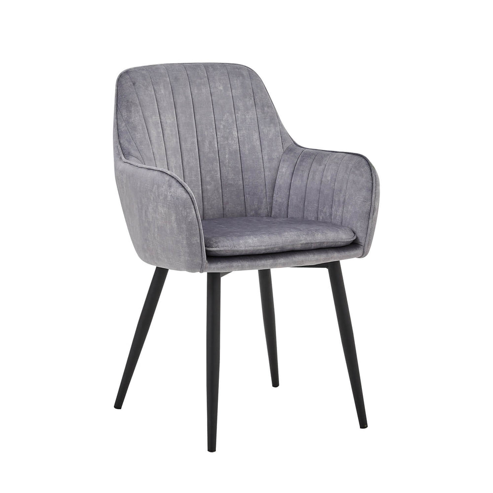 Chaise de salle à manger Lavinia – Velours Adore gris clair