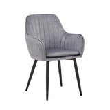 Chaise de salle à manger Lavinia – Velours Adore gris clair