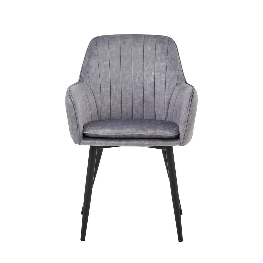 Chaise de salle à manger Lavinia – Velours Adore gris clair