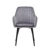 Chaise de salle à manger Lavinia – Velours Adore gris clair