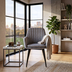 Lavinia Dining Chair – Light Grey Adore Velvet