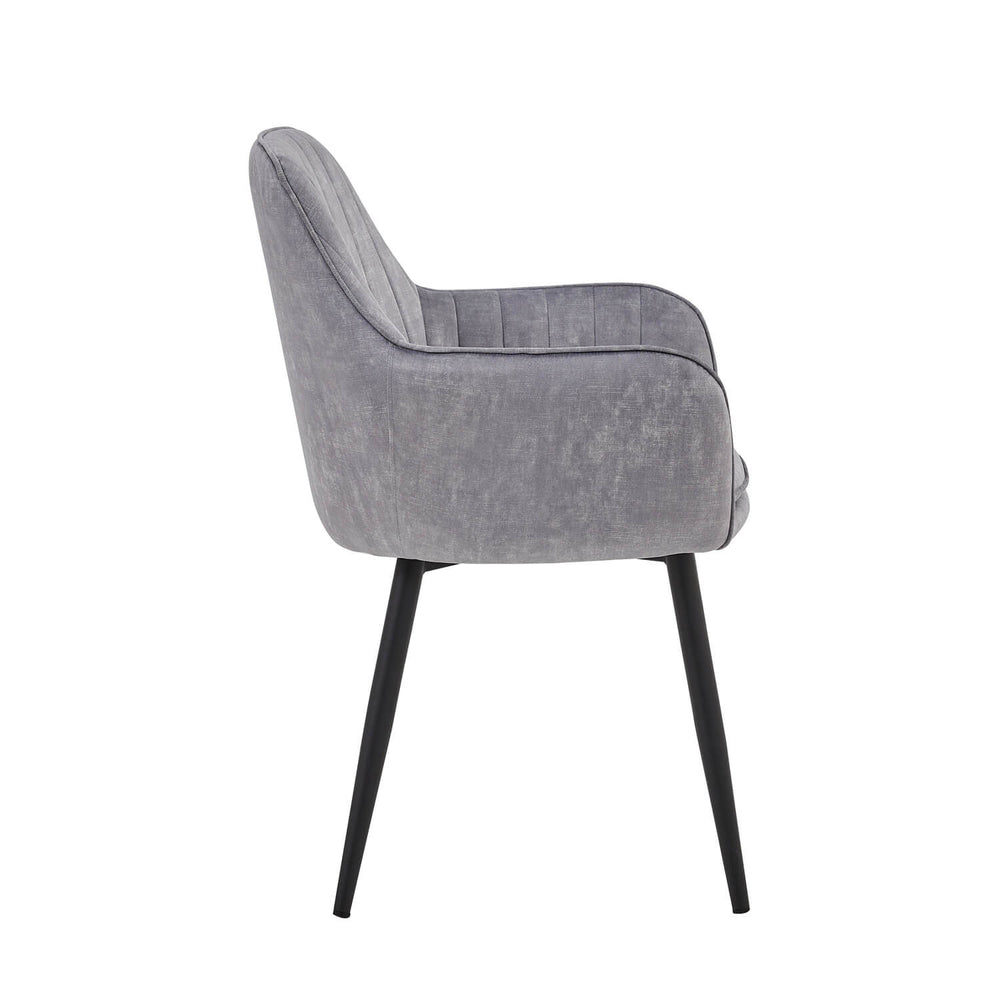 Chaise de salle à manger Lavinia – Velours Adore gris clair