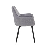 Chaise de salle à manger Lavinia – Velours Adore gris clair