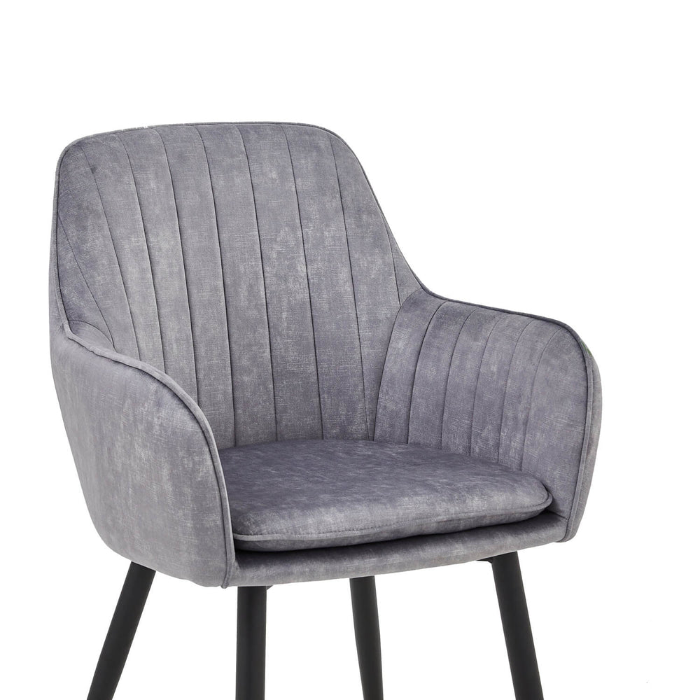 Chaise de salle à manger Lavinia – Velours Adore gris clair