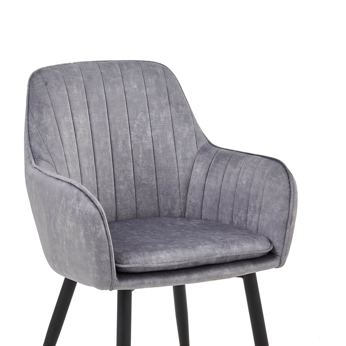 Chaise de salle à manger Lavinia – Velours Adore gris clair