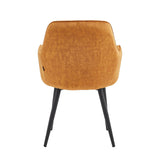 Chaise de salle à manger Lavinia - Velours jaune ocre
