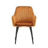 Chaise de salle à manger Lavinia - Velours jaune ocre