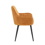Chaise de salle à manger Lavinia - Velours jaune ocre