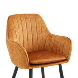 Chaise de salle à manger Lavinia - Velours jaune ocre