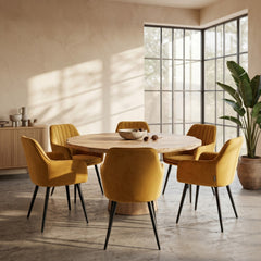 Lavinia Sedia Da Pranzo - Velluto Giallo Ocra