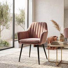 Chaise de salle à manger Lavinia - Velours rose
