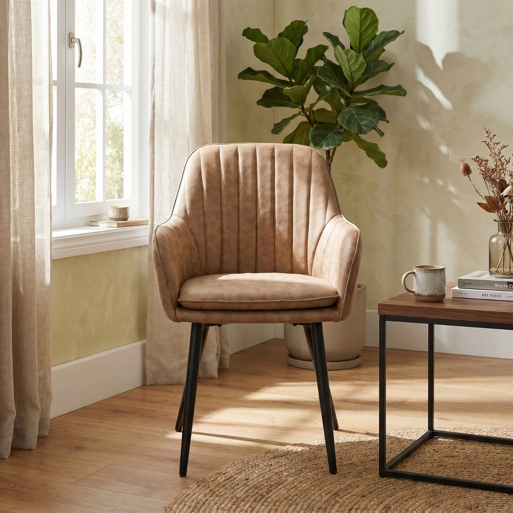 Lavinia Dining Chair - Sand Microfiber