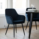 Chaise de salle à manger Lavinia - Velours noir