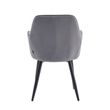 Chaise de salle à manger Lavinia - Velours gris