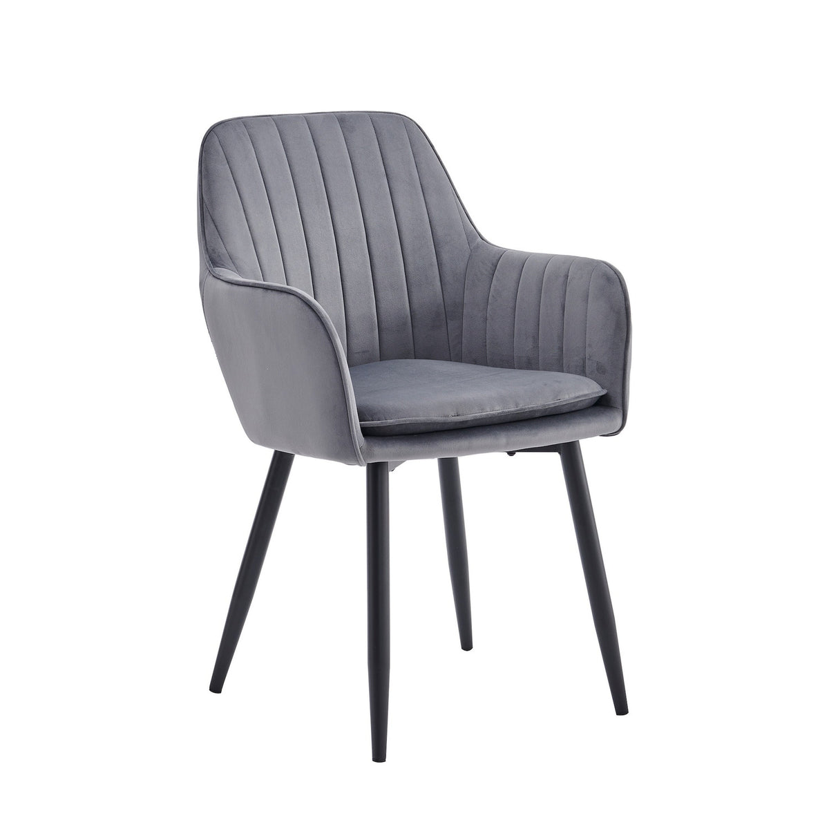 Chaise de salle à manger Lavinia - Velours gris
