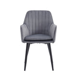 Chaise de salle à manger Lavinia - Velours gris