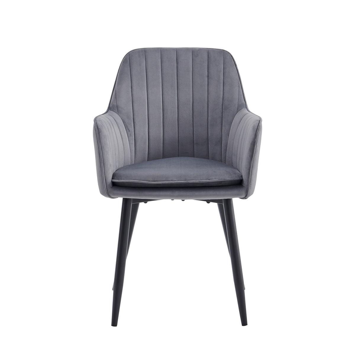 Chaise de salle à manger Lavinia - Velours gris