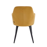 Lavinia Dining Chair - Ochre Yellow Velvet