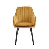 Lavinia Dining Chair - Ochre Yellow Velvet