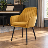 Lavinia Dining Chair - Ochre Yellow Velvet