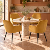 Lavinia Dining Chair - Ochre Yellow Velvet