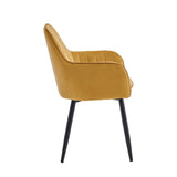 Lavinia Dining Chair - Ochre Yellow Velvet
