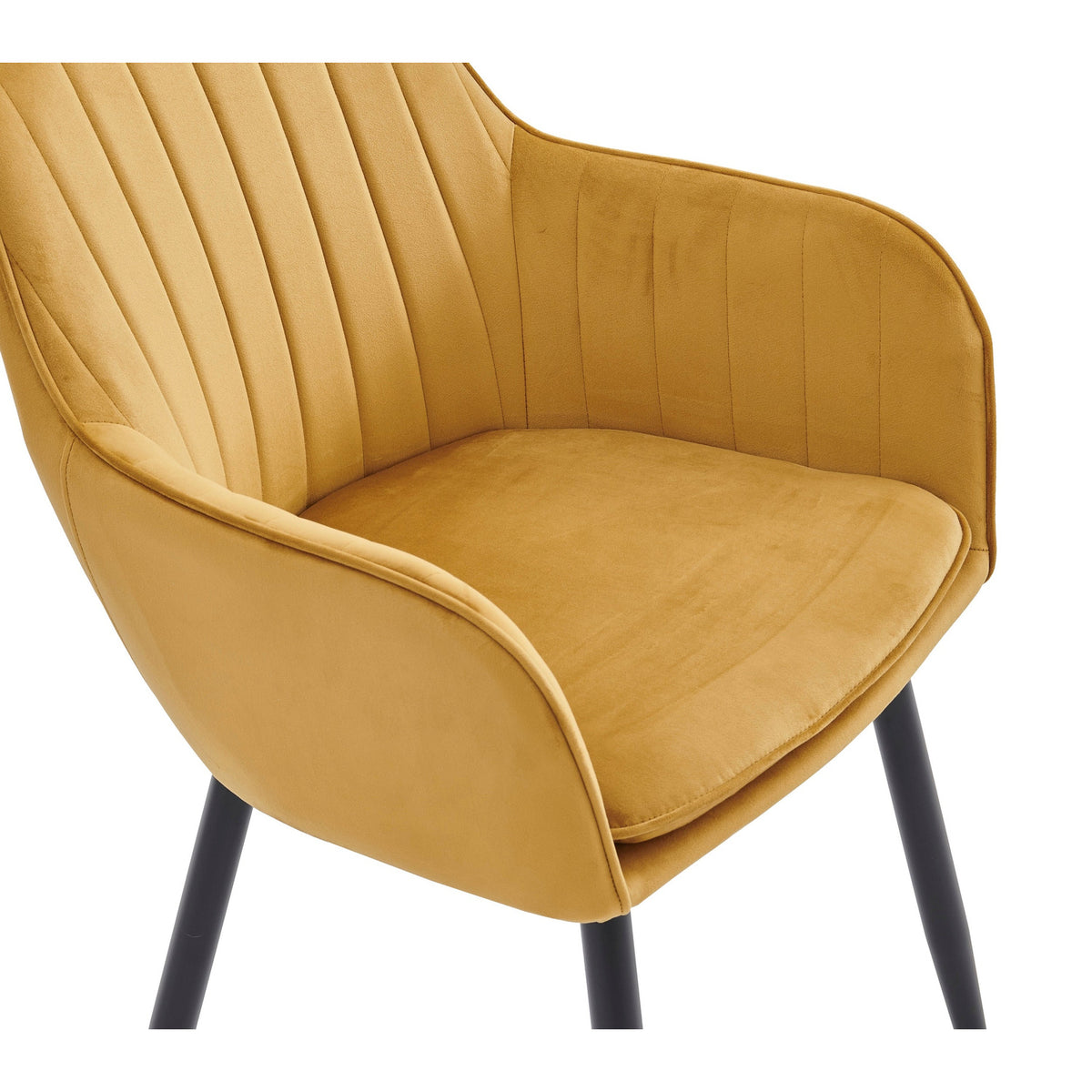 Lavinia Dining Chair - Ochre Yellow Velvet