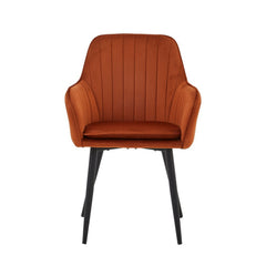 Chaise de salle à manger Lavinia - Velours terre cuite