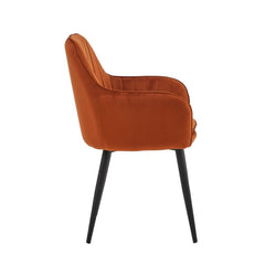 Chaise de salle à manger Lavinia - Velours terre cuite