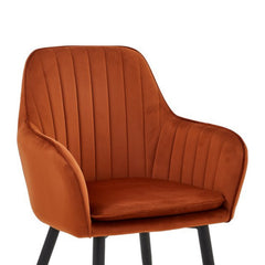 Chaise de salle à manger Lavinia - Velours terre cuite