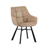 Lenny Esszimmerstuhl - Beige Mikrofaser