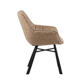 Lenny Esszimmerstuhl - Beige Mikrofaser