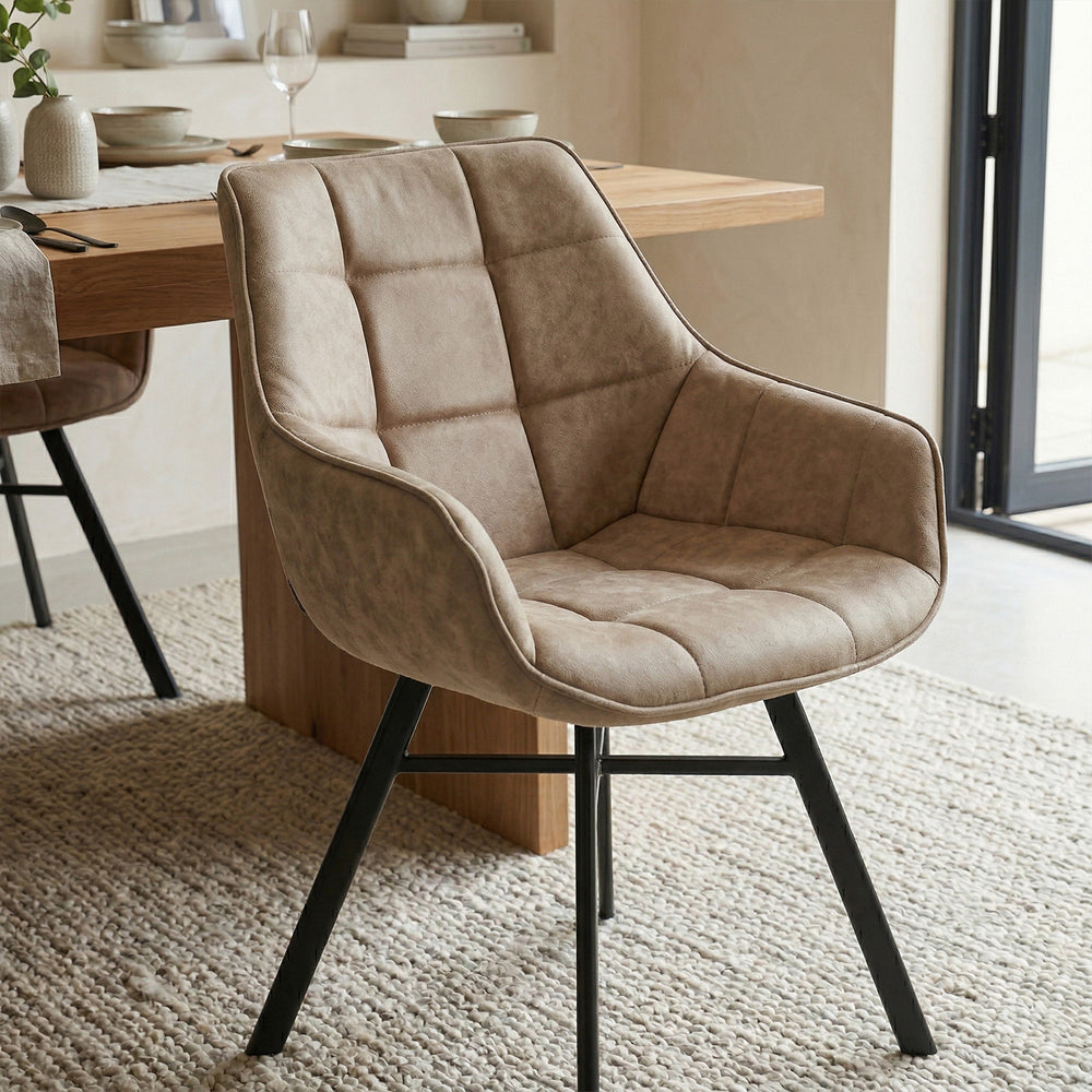 Chaise de salle à manger Lenny - Microfibre beige
