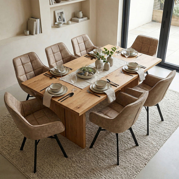 Sedia da pranzo Lenny - Microfibra beige