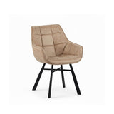 Lenny Eetkamerstoel - Beige Microfiber