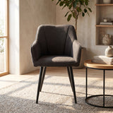 Chaise de salle à manger Leo - Lin Anthracite